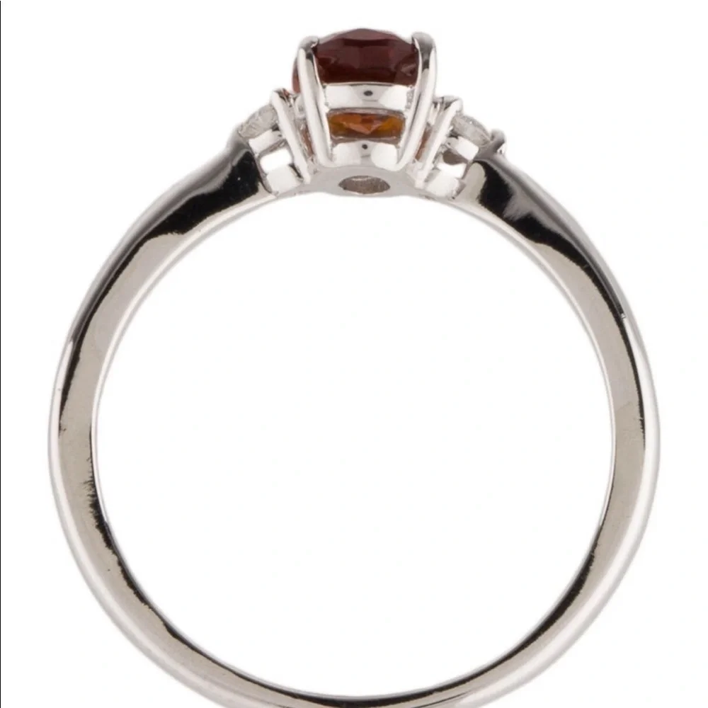 Brand New Citrine and Diamond 14k White Gold Ring $538 - Picture 4 of 6